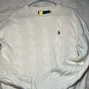 Polo by Ralph Lauren Men's Cream Cable Knit Sweater